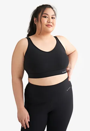 Robust Crop Top Style Sports Bra - Black