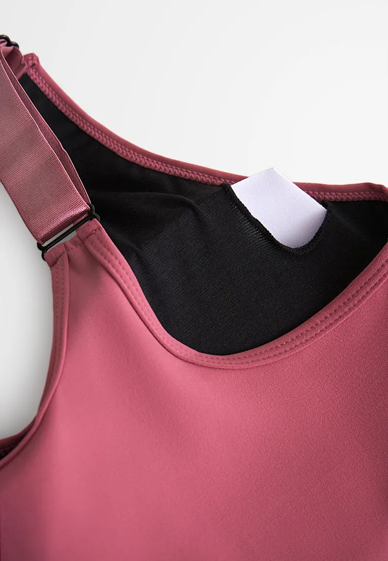 Robust Crop Top Style Sports Bra - Black