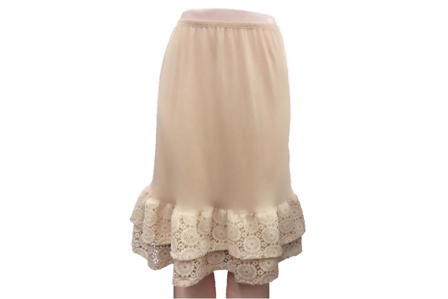 Skirt Slip Extender with Crochet Lace Hem