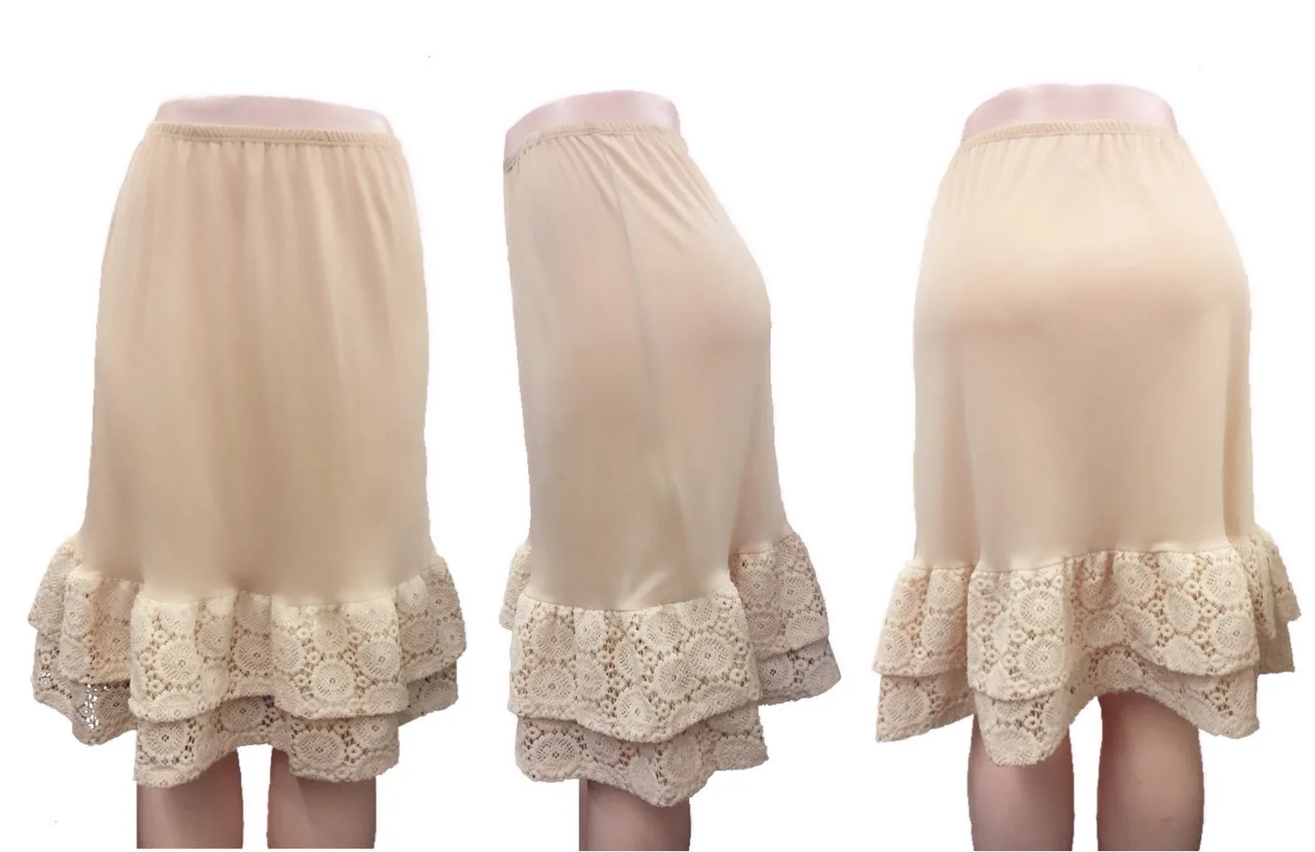 Skirt Slip Extender with Crochet Lace Hem