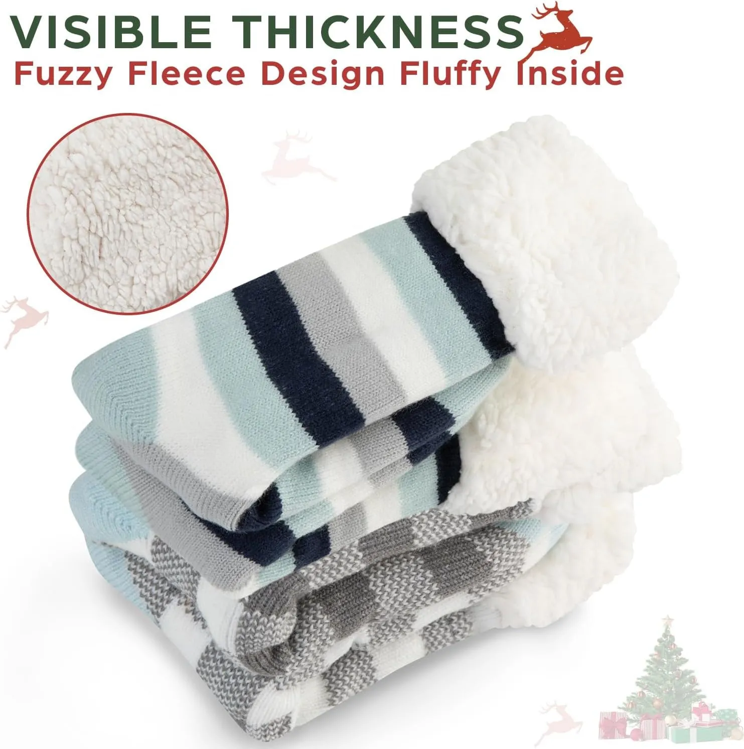 Sock Slippers for Women - 2 Pack Non Slip Socks