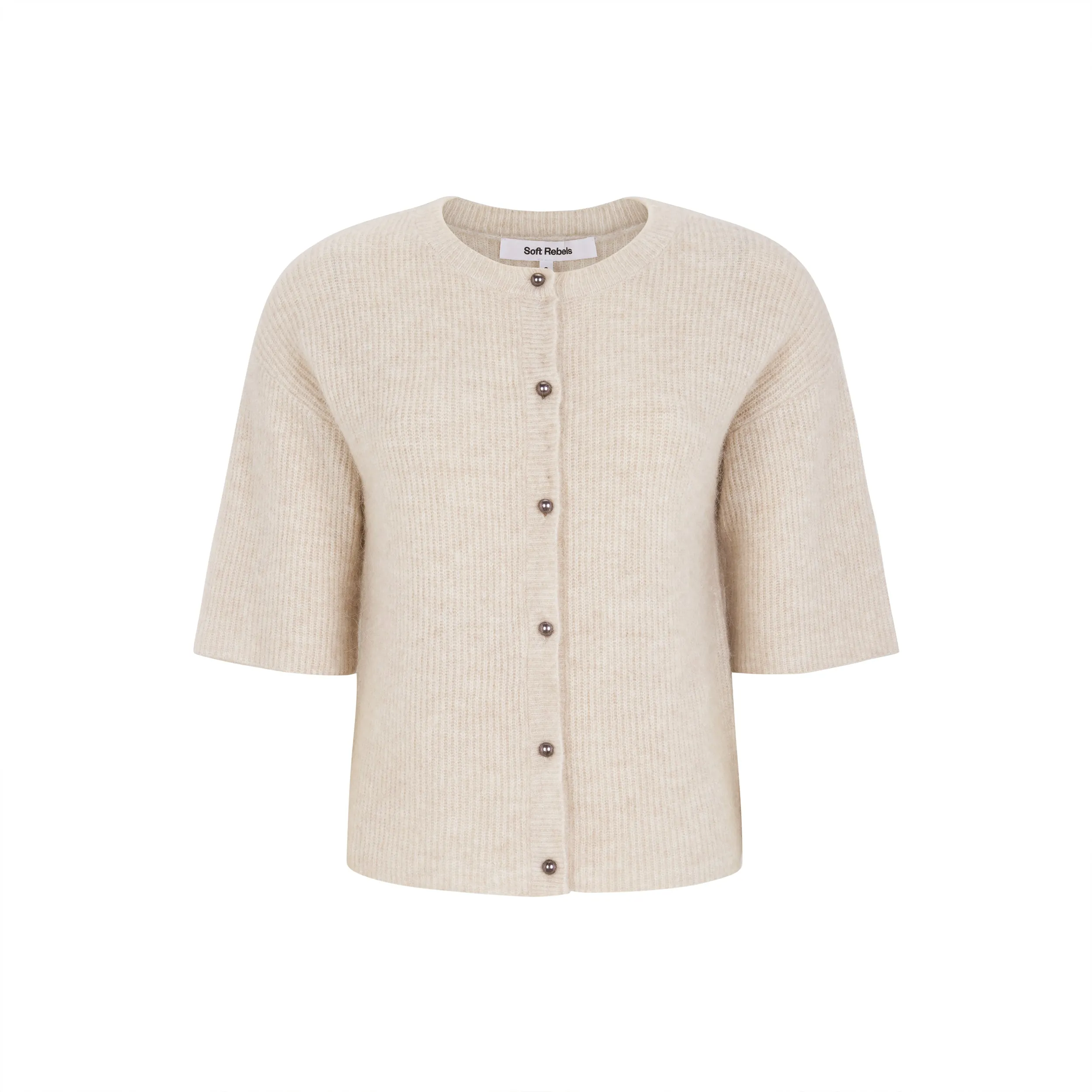 SRHema SS Cardigan knit - Hushed violet melange