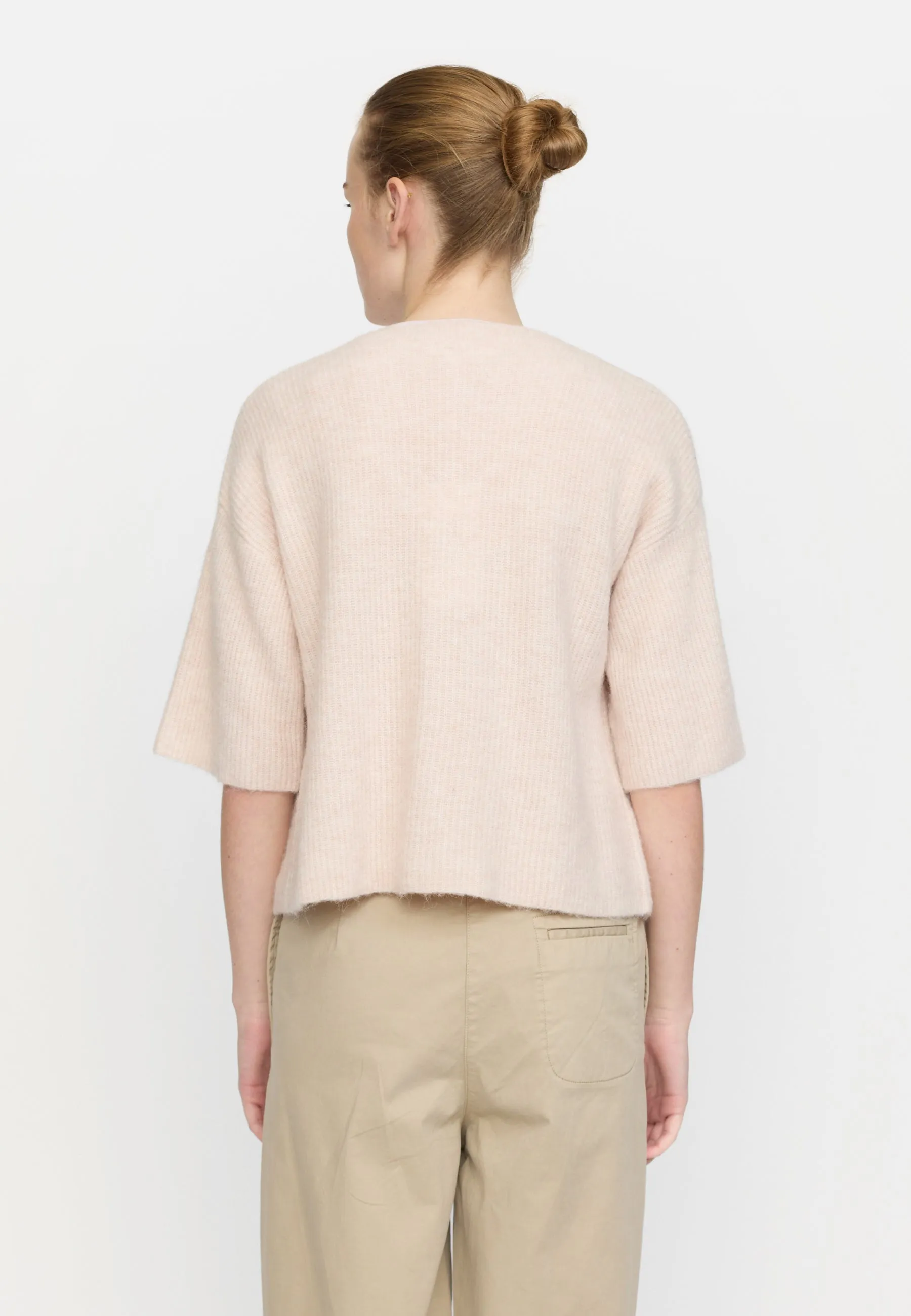 SRHema SS Cardigan knit - Hushed violet melange