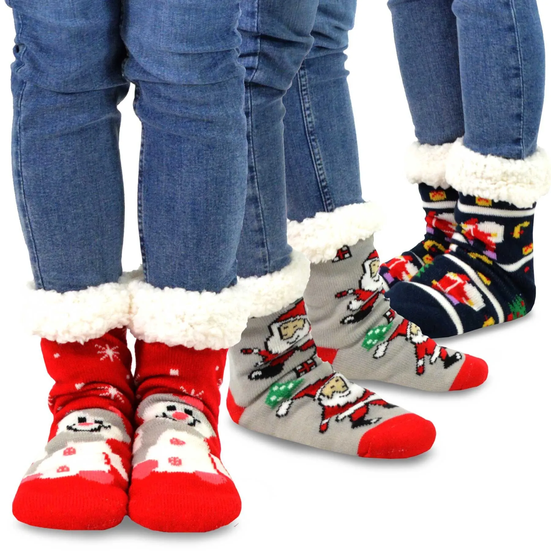 TeeHee Socks Women's Double Layered Polyester Crew Assorted 3-Pack (X1296)