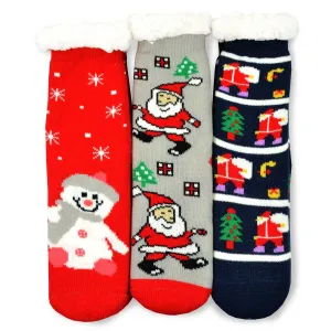 TeeHee Socks Women's Double Layered Polyester Crew Assorted 3-Pack (X1296)