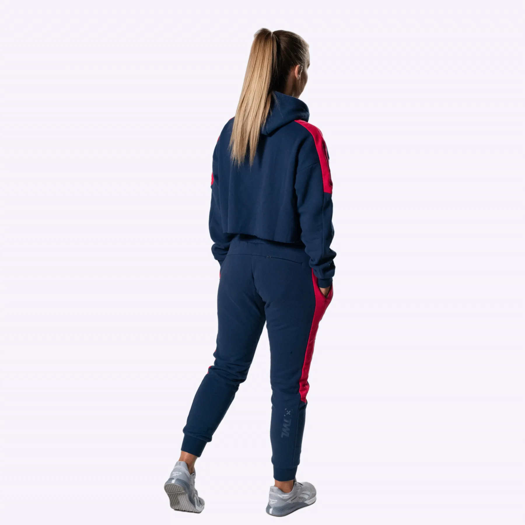 The WOD Life - Women's Wanderer Cropped Hoodie - INDIGO/CERISE