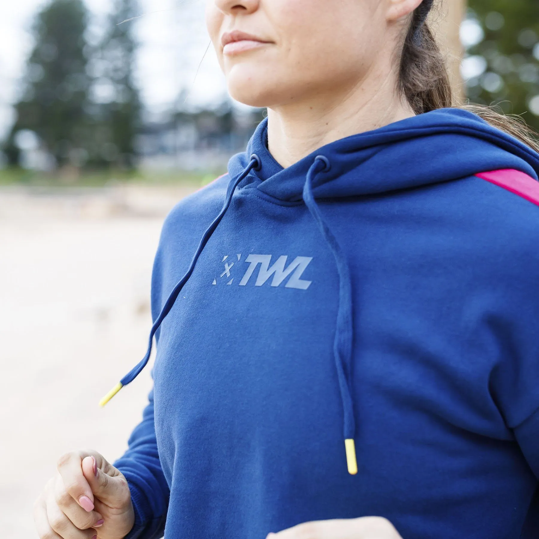 The WOD Life - Women's Wanderer Cropped Hoodie - INDIGO/CERISE