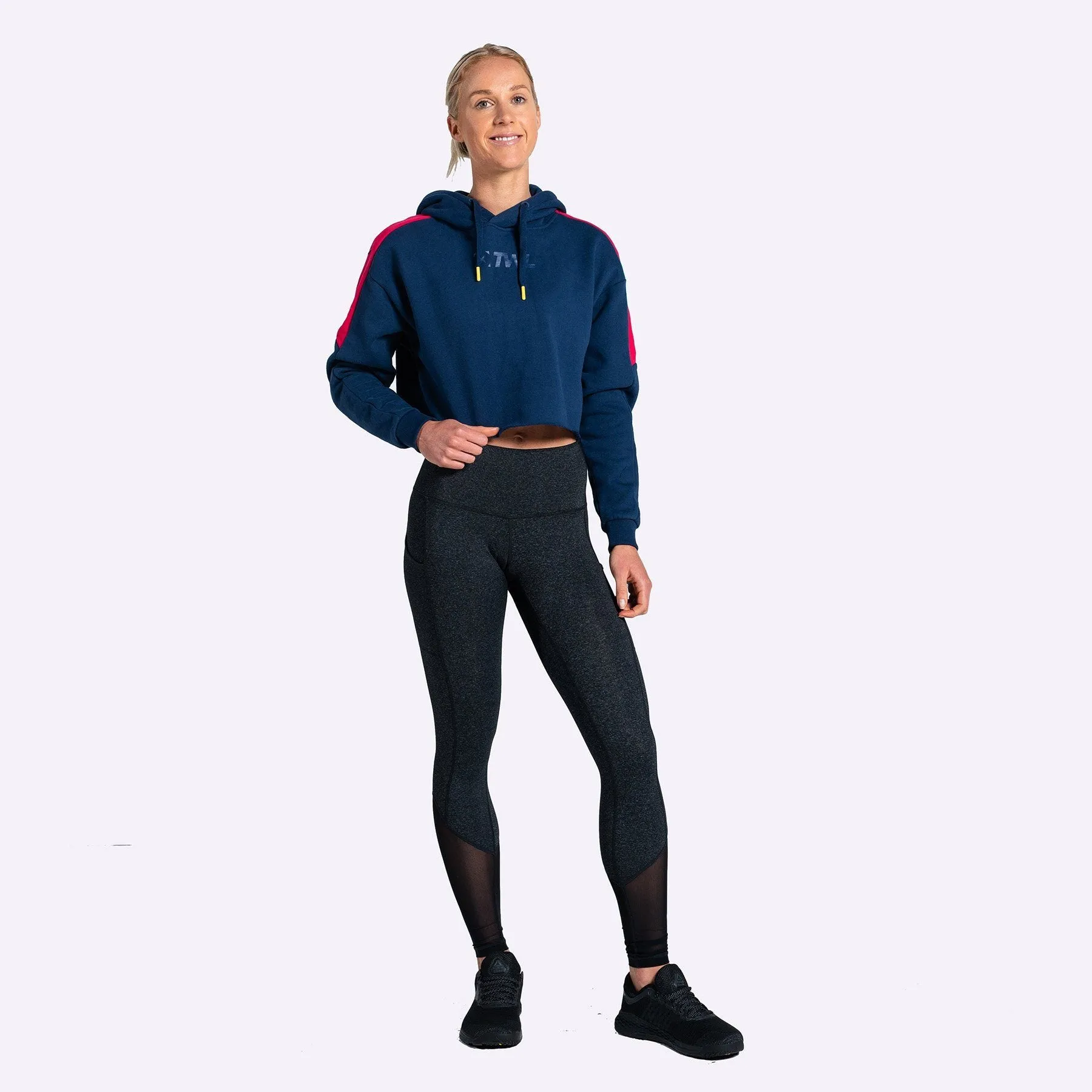 The WOD Life - Women's Wanderer Cropped Hoodie - INDIGO/CERISE