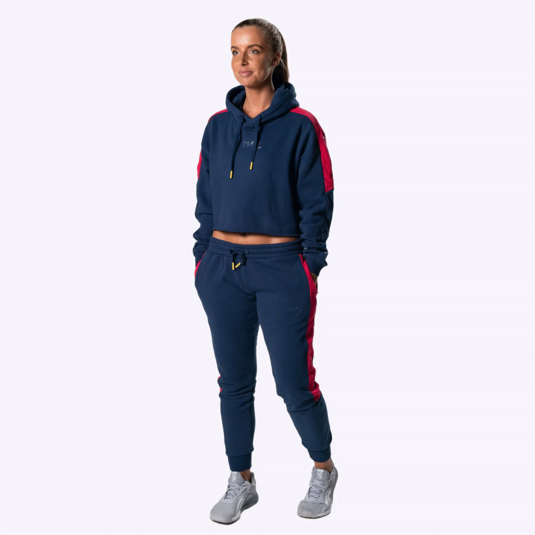The WOD Life - Women's Wanderer Cropped Hoodie - INDIGO/CERISE