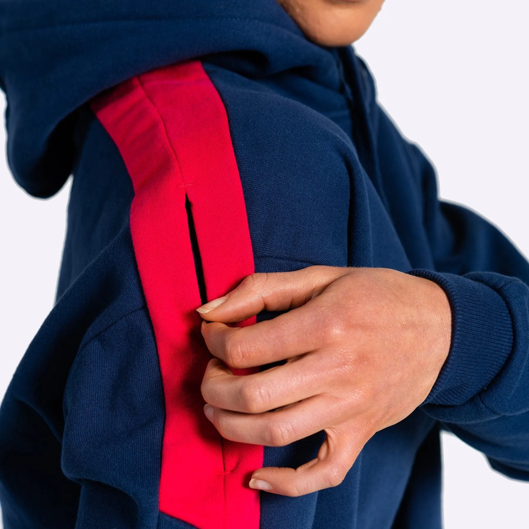 The WOD Life - Women's Wanderer Cropped Hoodie - INDIGO/CERISE