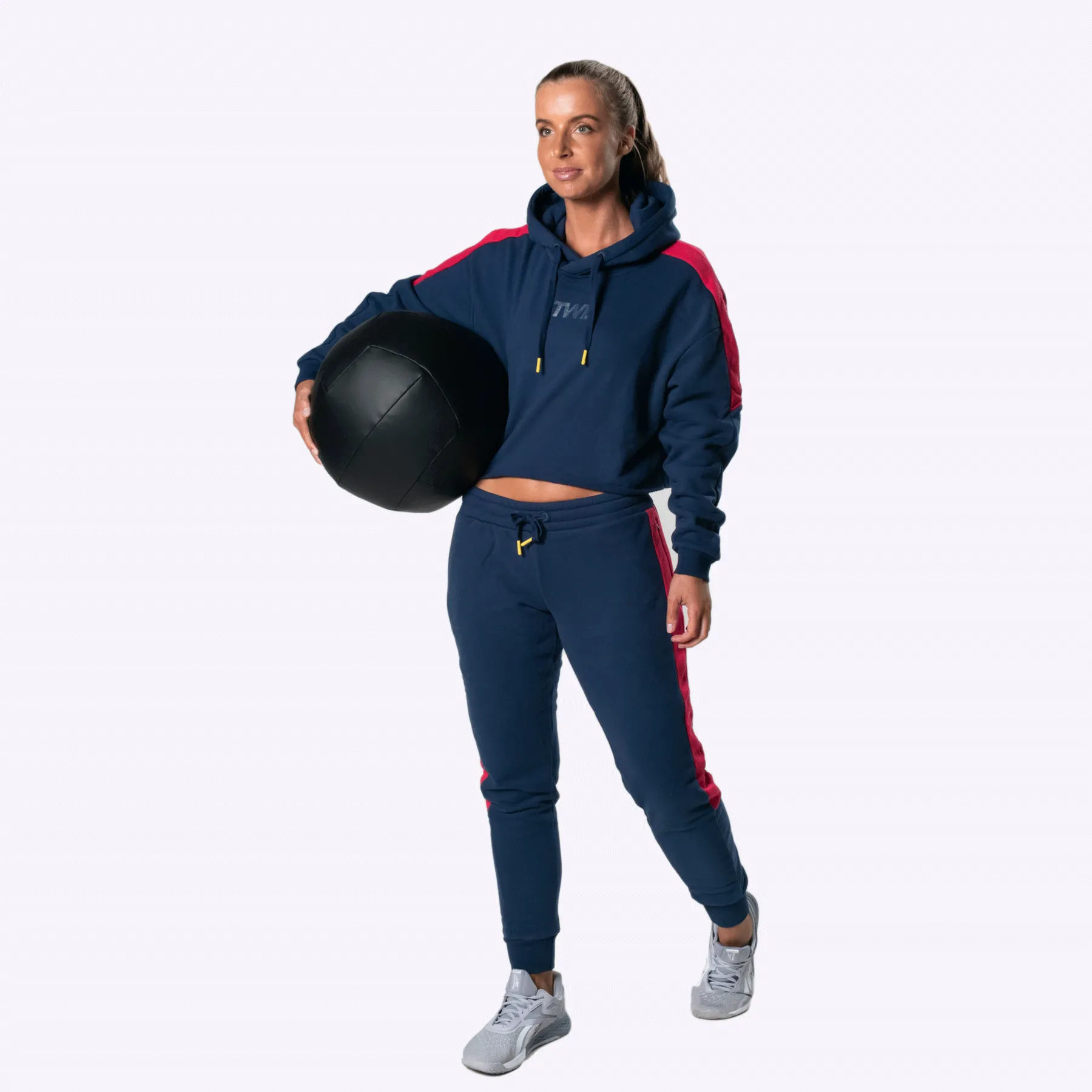 The WOD Life - Women's Wanderer Cropped Hoodie - INDIGO/CERISE