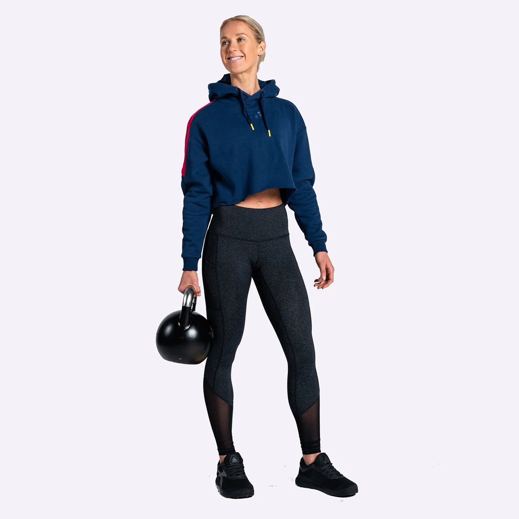 The WOD Life - Women's Wanderer Cropped Hoodie - INDIGO/CERISE