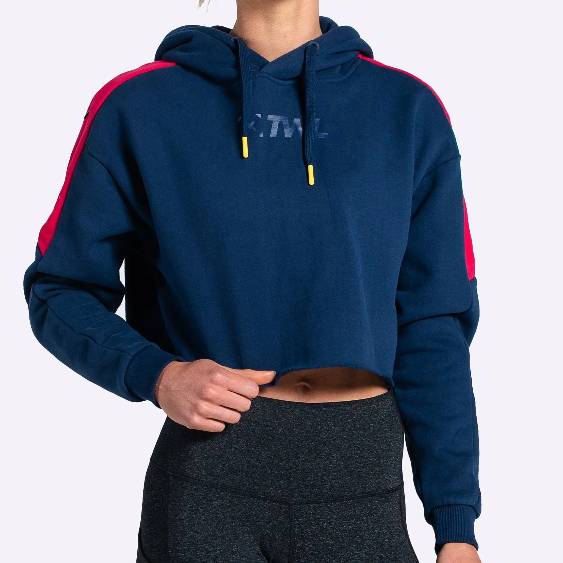 The WOD Life - Women's Wanderer Cropped Hoodie - INDIGO/CERISE