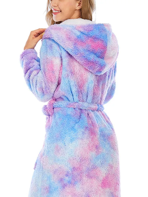 Tie Dye Fleece Lounge Robe