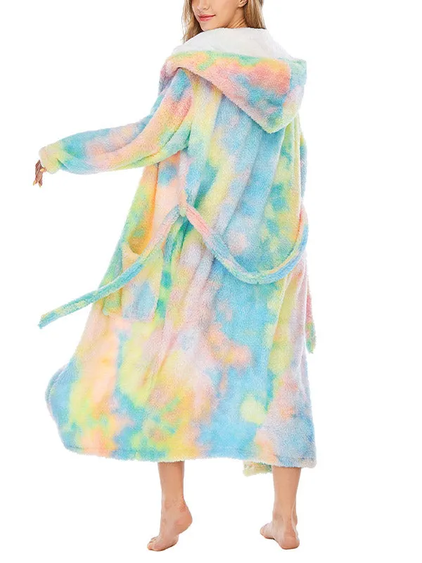 Tie Dye Fleece Lounge Robe