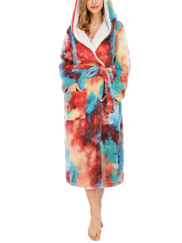 Tie Dye Fleece Lounge Robe