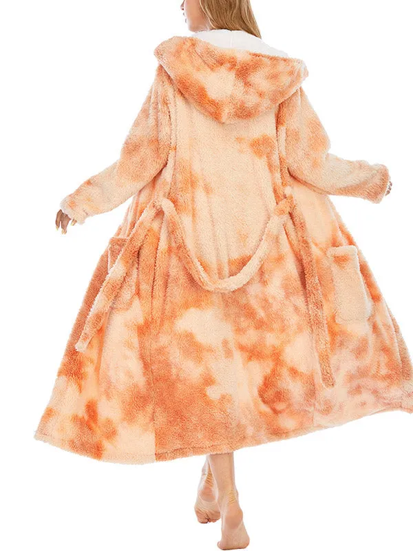 Tie Dye Fleece Lounge Robe
