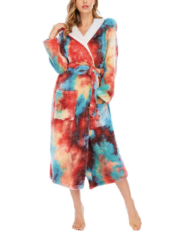 Tie Dye Fleece Lounge Robe