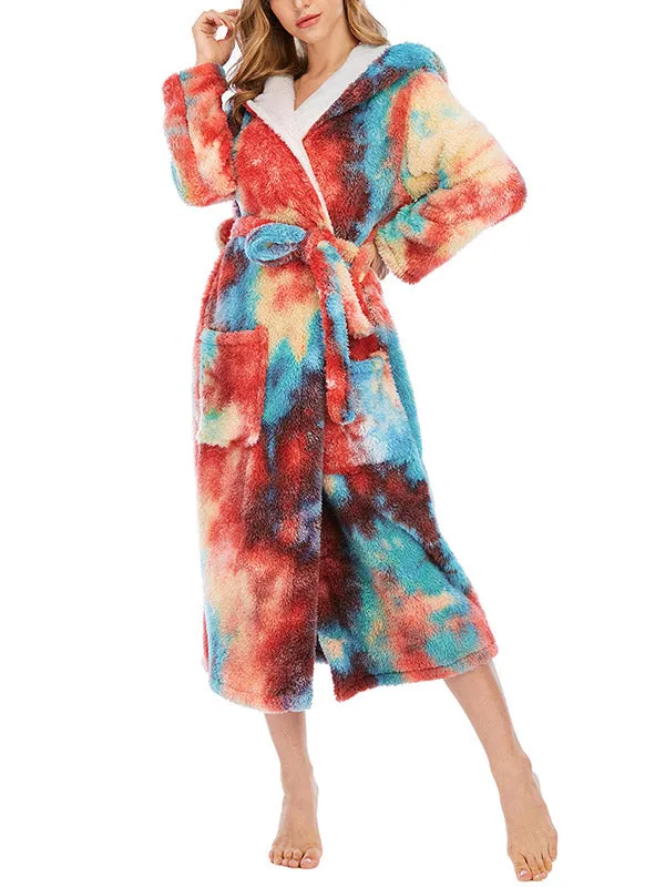 Tie Dye Fleece Lounge Robe
