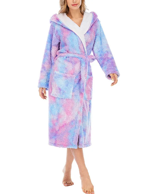 Tie Dye Fleece Lounge Robe