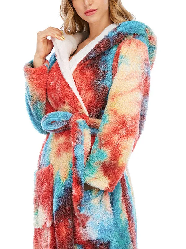 Tie Dye Fleece Lounge Robe