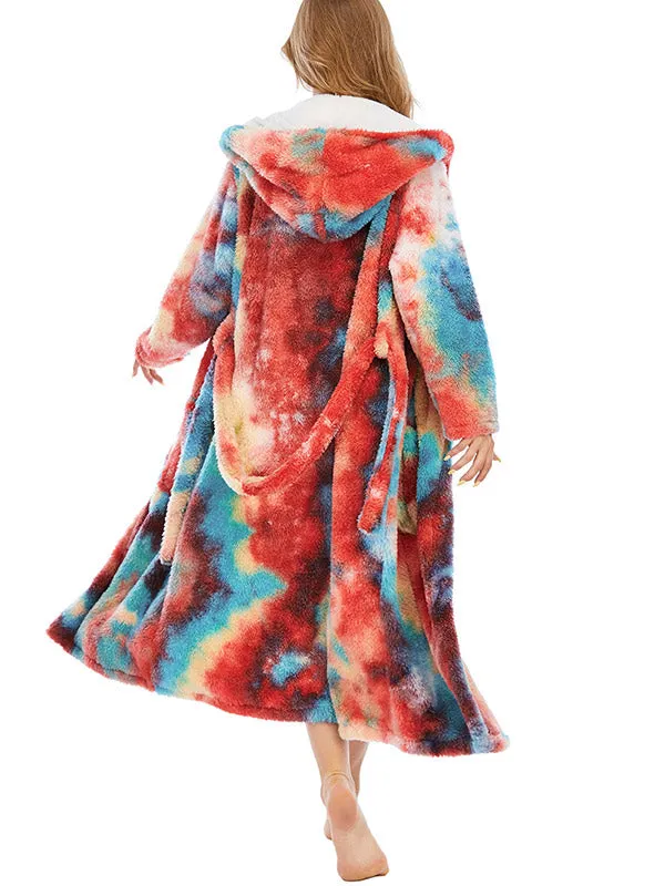 Tie Dye Fleece Lounge Robe