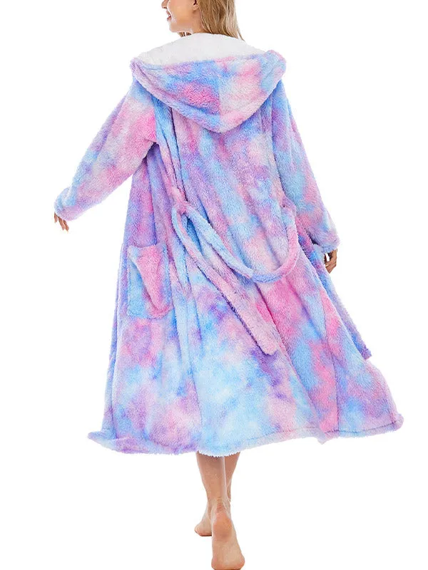 Tie Dye Fleece Lounge Robe