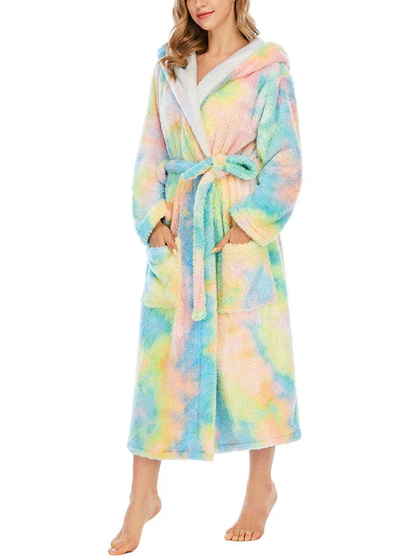 Tie Dye Fleece Lounge Robe