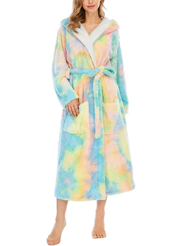 Tie Dye Fleece Lounge Robe