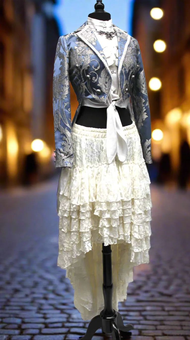 VICTORIAN SHOWGIRL SKIRT - IVORY LACE