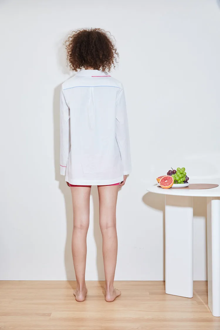 WASABI COTTON PAJAMA SHIRT white