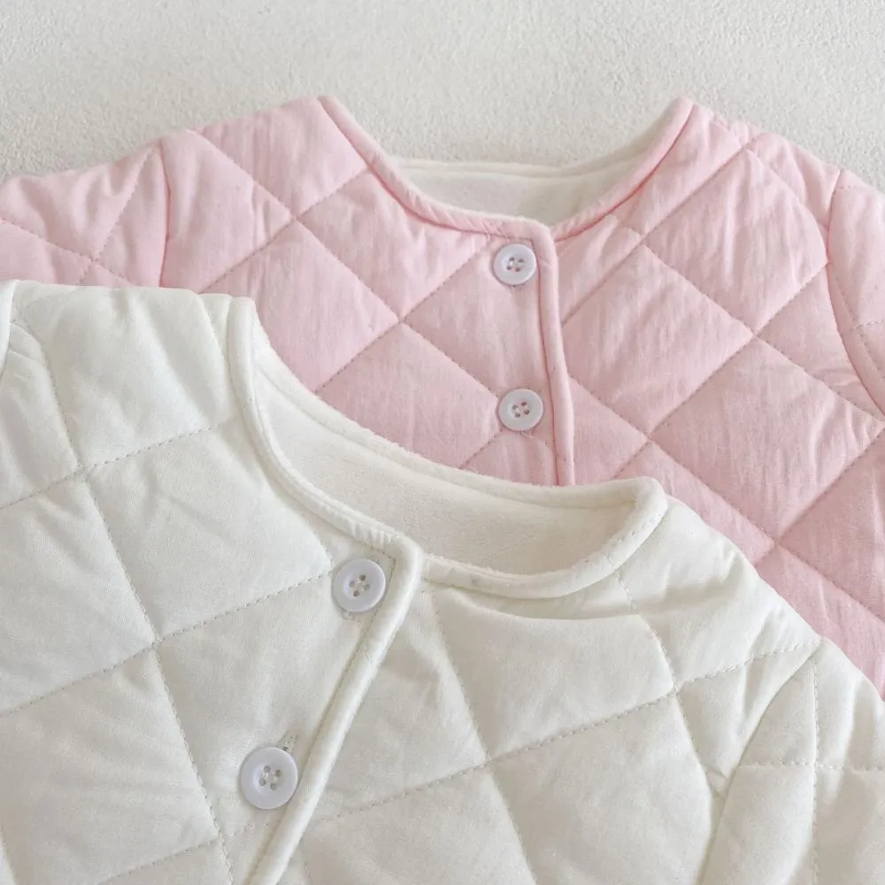 Winter Baby Girl Padded Jacket Thick Embroidered Cardigan Coat Wholesale Girls Clothes