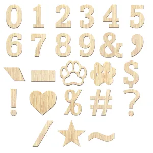 Wood Block Letter Unfinished Monogram Initial Alphabet Large Wall Numbers & Symbols for Home Bedroom Office Wedding Party DIY Decor Ready to Paint or Stain