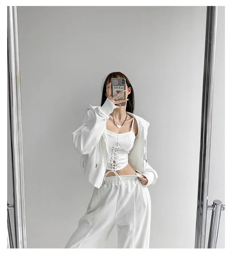 Y2k Tunic Tops Women Design Cross Bandage Camis Chic Slim Sleeveless Crop Top Female