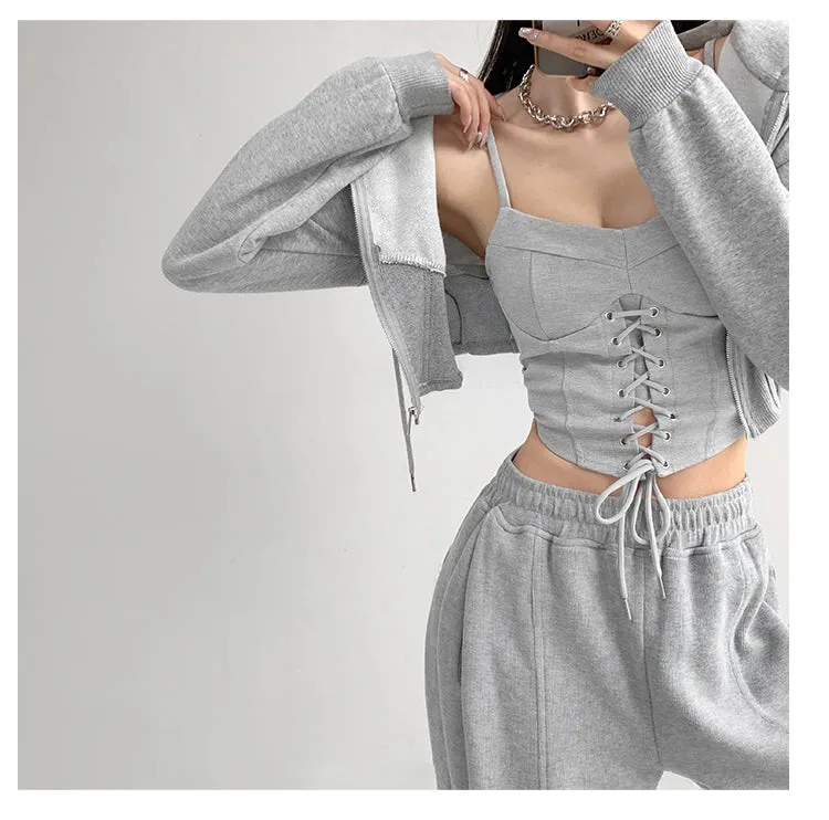 Y2k Tunic Tops Women Design Cross Bandage Camis Chic Slim Sleeveless Crop Top Female