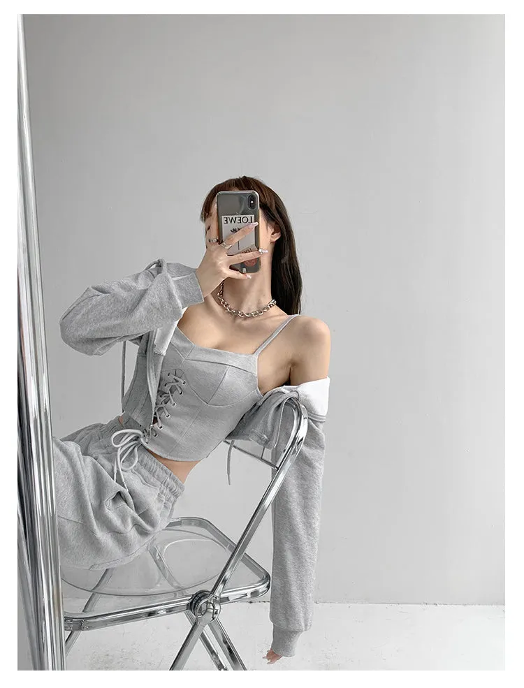 Y2k Tunic Tops Women Design Cross Bandage Camis Chic Slim Sleeveless Crop Top Female